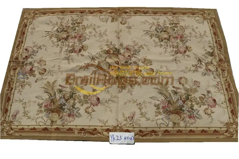 

Elegant French Design Woolen Needlepoint Full Width Design Needle Point Hand-woven Carpet Handmade
