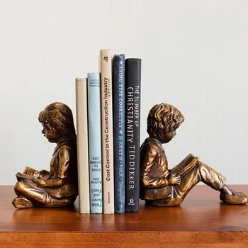 

1 Pair/Lot FashionAmerican boy & girl bookends for Stationery & Office the living room coffee shop creative ornaments