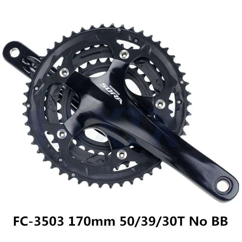 Неиспользованный SHIMANO Сора FC-3503 170 мм 50-39-30T 9-скорость движения/складной велосипед полые одноосевой компрессионная пластина черного цвета