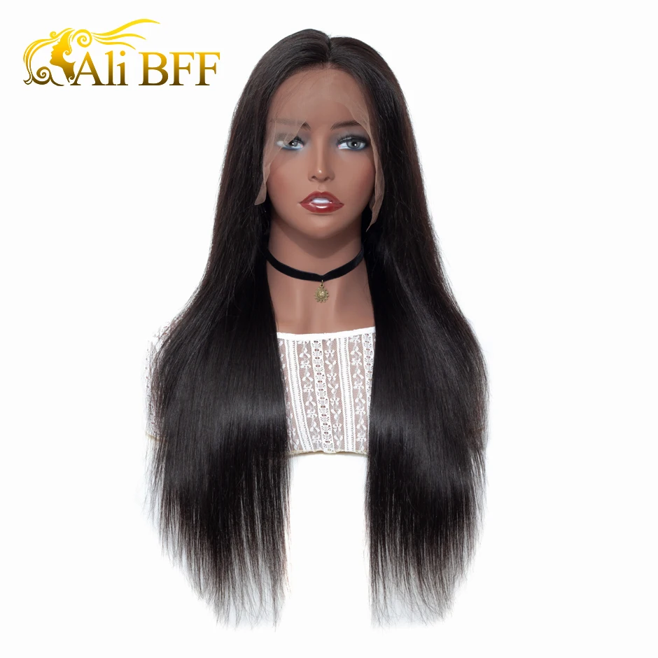 

ALI BFF Pre Plucked Lace Front Human Hair Wigs Malaysian Straight Hair Wig With Baby Hair Non-Remy Hair 8-24 Inch Free Shipping