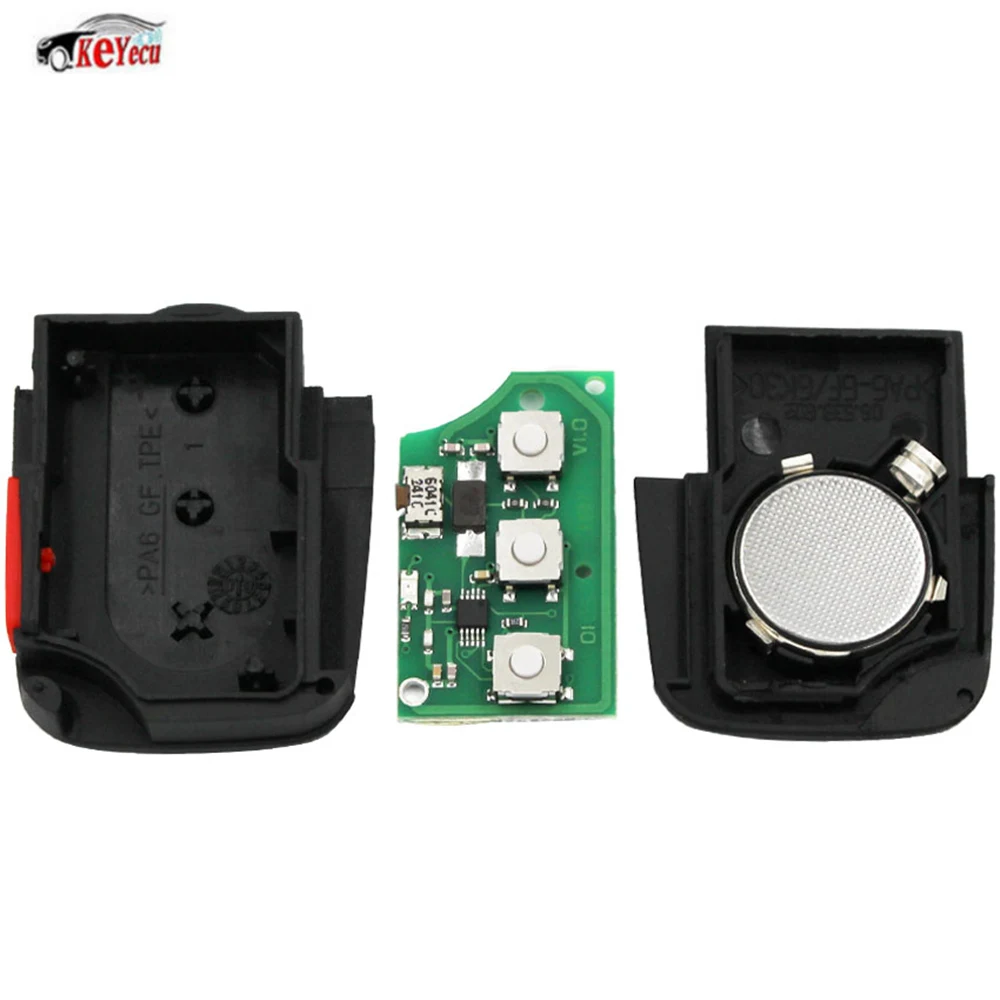 KEYECU 10 шт./лот 3+ 1 кнопки дистанционного ключа складной Fob 315 МГц ID48 чип FCC, аддитивного цветового пространства: 4D0 837 231 м для Audi S6 A6 TT Quattro 2002 2003 2004