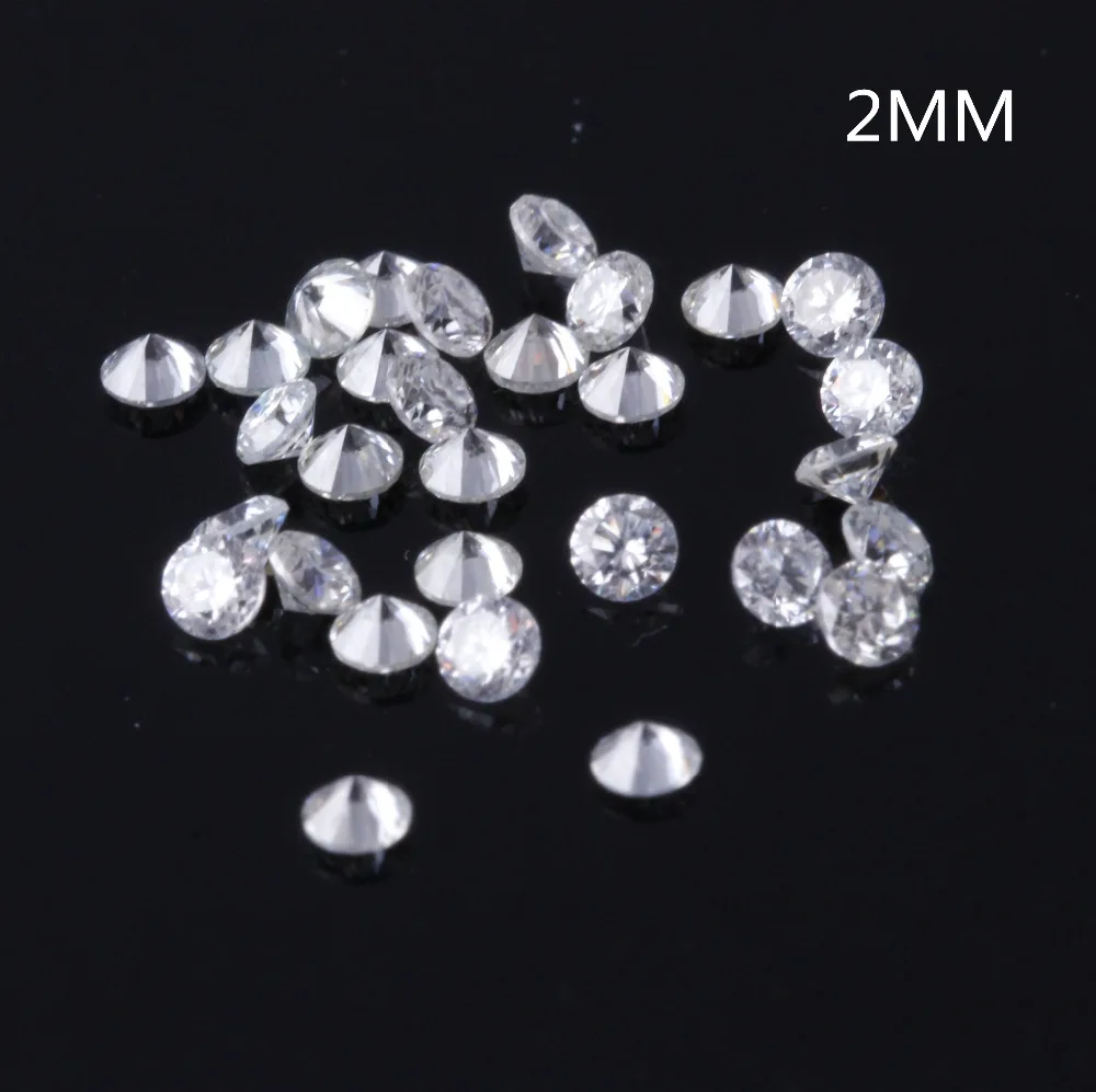 

TransGems 2mm=0.035carat Total 1 CTW F Color Certified Lab Grown Moissanite Diamond Loose Bead Test Positive