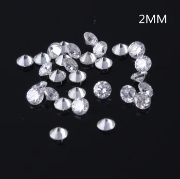 

TransGems 2mm=0.035carat Total 1 CTW F Color Certified Lab Grown Moissanite Diamond Loose Bead