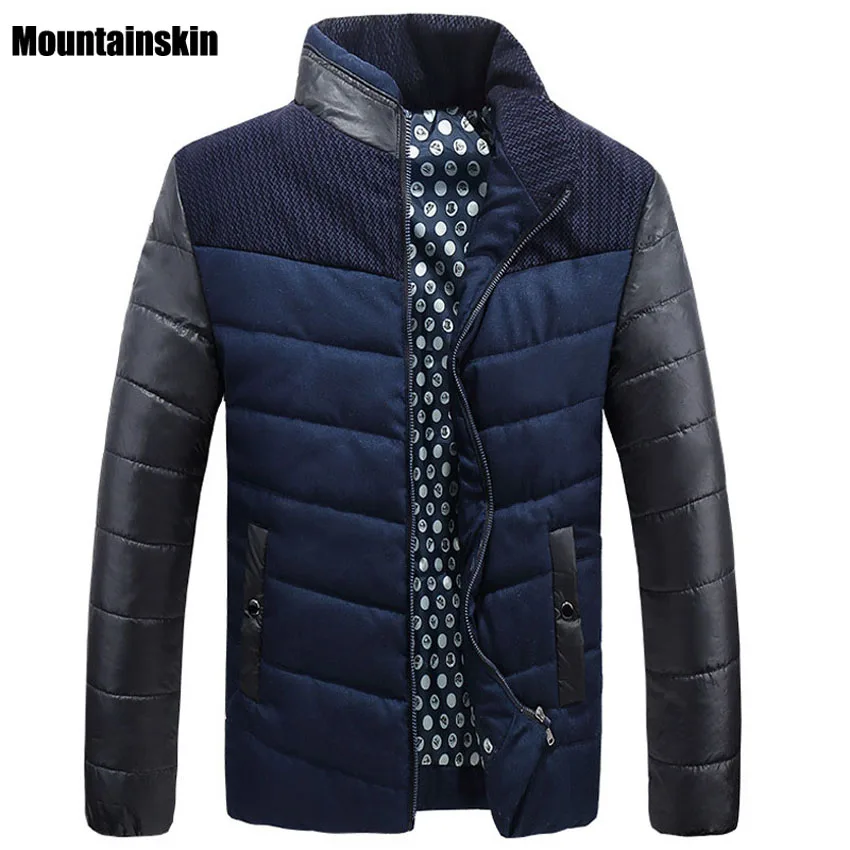 

Mountainskin 2018 Winter Mens Down Cotton Jacket Fashion Warm Thick Brand Clothing Casual Parkas Mandarin Collar Warm Coat,SA093