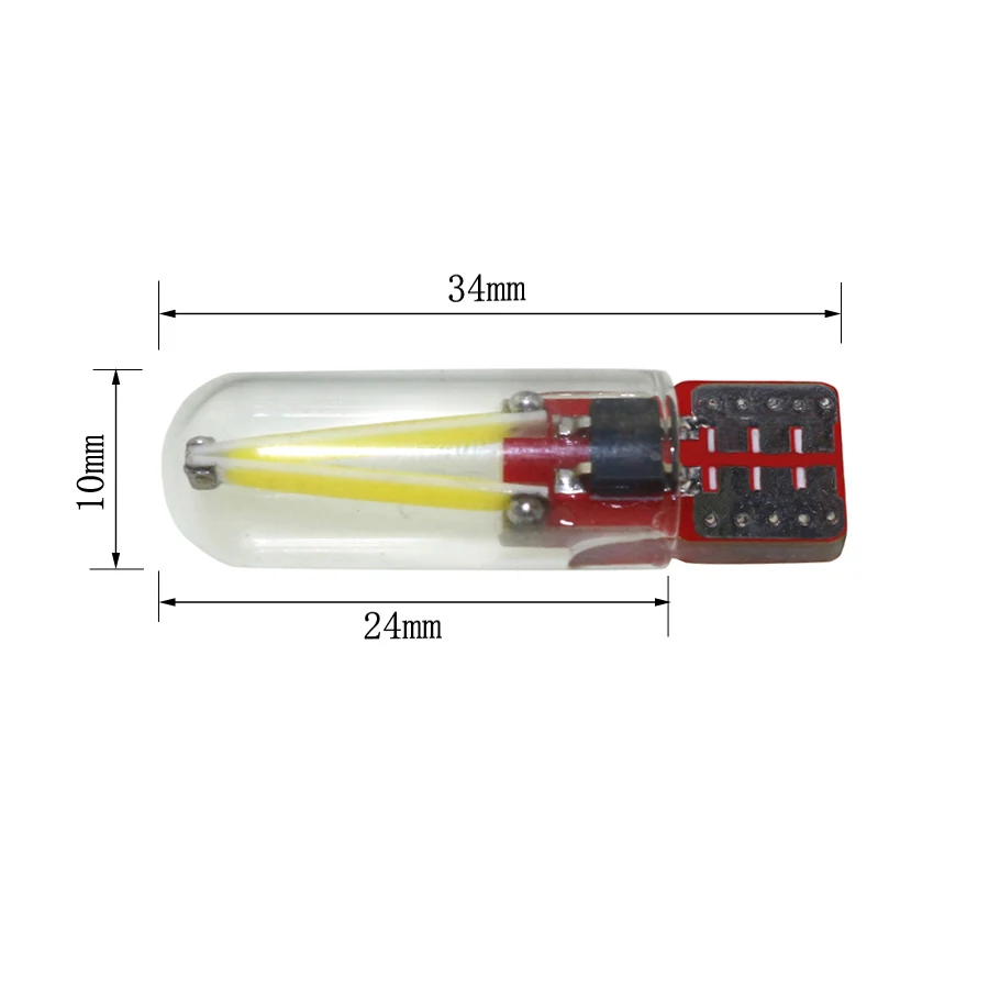 10 шт. T10 Светодиодные лампы w5w led 168 194 cob лампы накаливания для автомобиля, стеклянные лампы для приборной панели, габаритные огни для стайлинга автомобилей