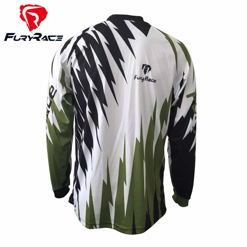 Фурия Race Для мужчин MTB DOWNHILL jersey100% полиэстер Мотокросс футболка мотоциклетные Велоспорт Велосипедный Спорт Майки велосипед Roupa Костюмы