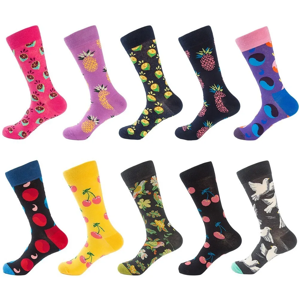 PEONFLY скейтборд Chaussette Homme модные Фрукты Ананас черешня мужские носки для девочек