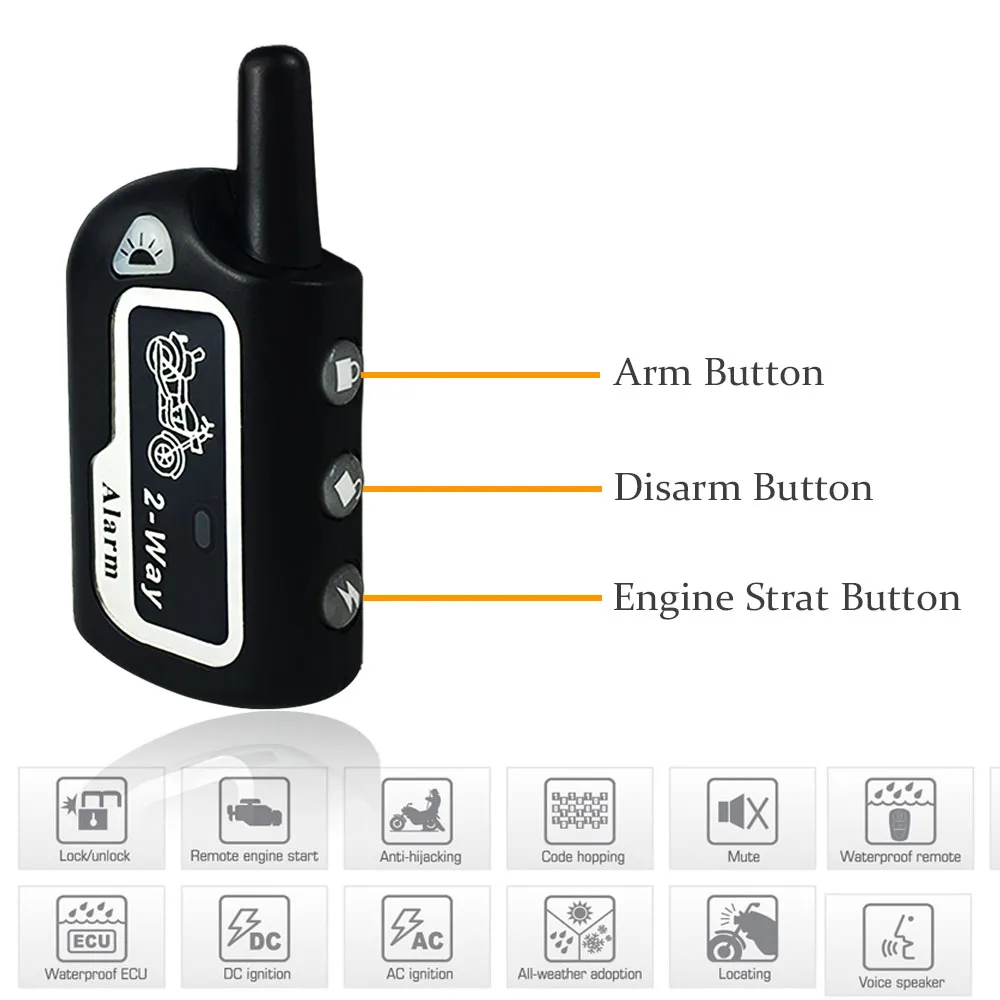 Универсальное двухстороннее Анти-кражи охранная сигнализация Системы для мотоцикла мото скутер 2 Way защита от кражи дистанционного запуска двигателя