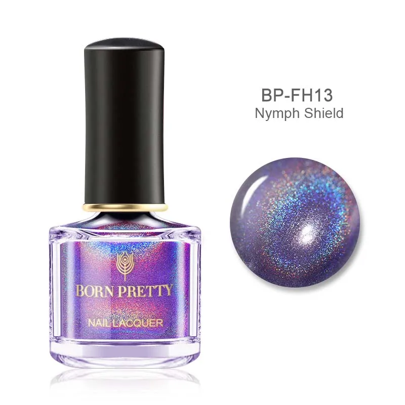 BORN PRETTY 6ml Iridescent Shiny Holographic Nail Polish Wonderworld Glitter Series Sequins Nail Art Lacquer Manicure Tools - Цвет: Color17