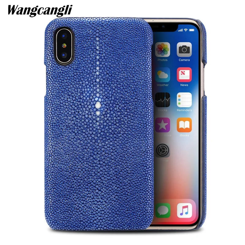 

wangcangli pearl half-pack mobile phone case mobile phone case For iPhone X case Custom pearl leather phone case