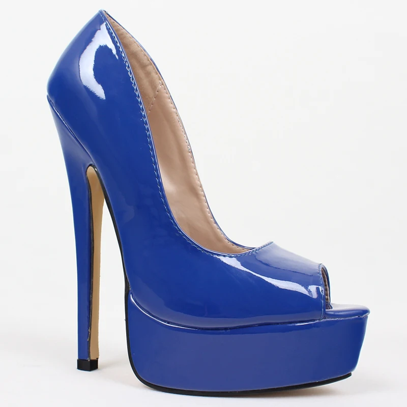18 cm Sexy pearl grey fetish platform peeptoe pumps high heels Womens Clubwear Shoes Platform High Heels Pumps