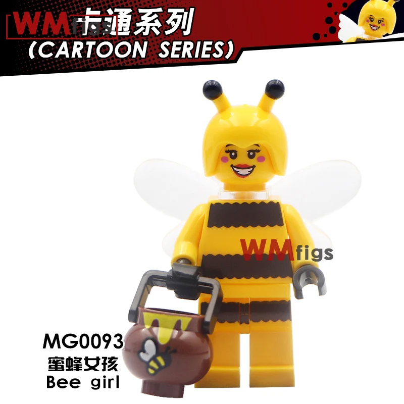 

MG0093 Bee Girl Pumping Party Cartoon Figures Balloon Car Flower Girl Spogebobs Unicorn Building Block Toys Children