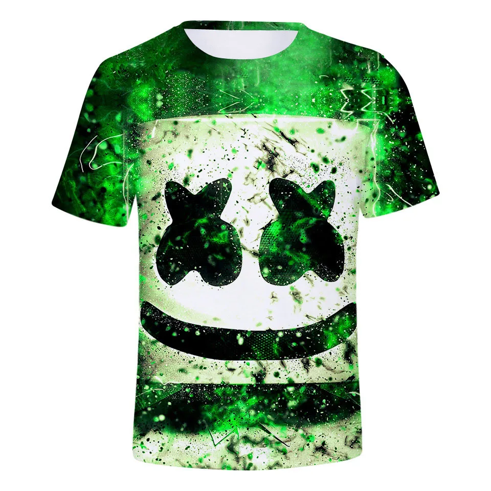 

New brand Marshmello 3D T-shirt boy Fashion funny Hip Hop Harajuku Summer Marshmello homme tops Children Short Sleeve t shirt