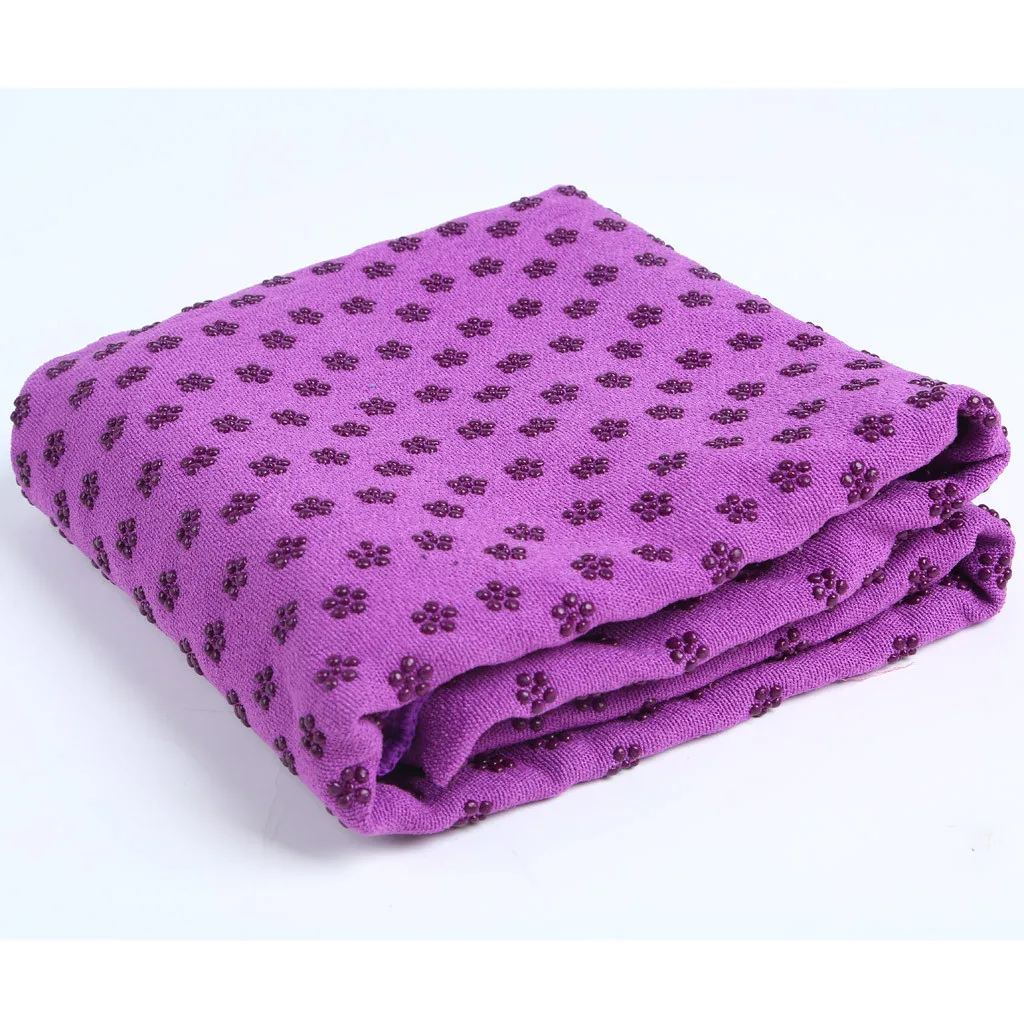 183 см* 61 см, нескользящий коврик для йоги, полотенце, одеяло с сетчатой сумкой, для занятий спортом, фитнесом, пилатесом, тренировкой, не скользит - Цвет: Purple