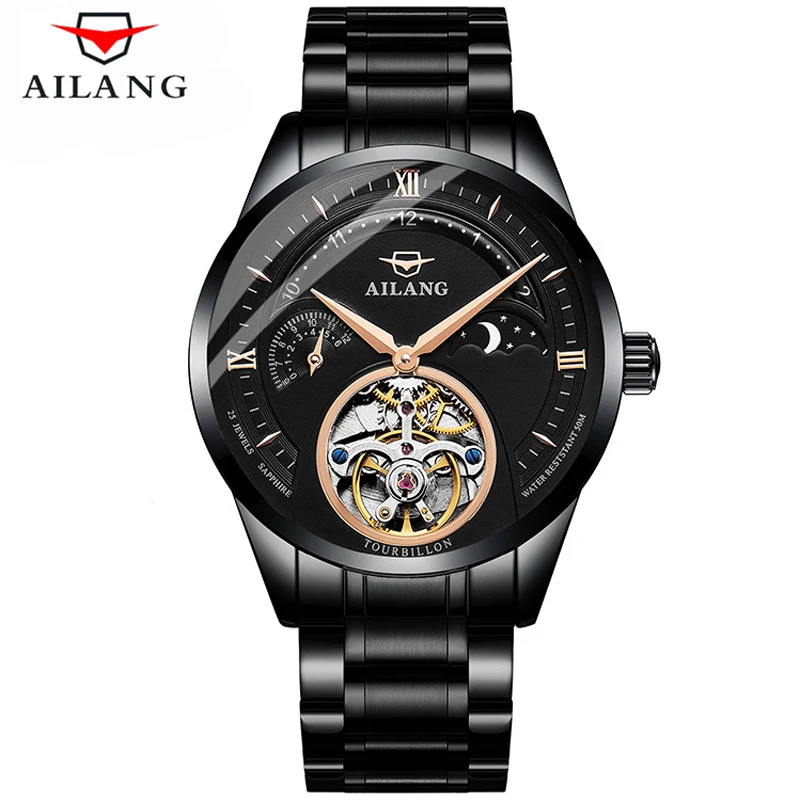

AILANG 2019 Clock Men Watches Top Brand Luxury 316L steel Tourbillon Automatic Mechanical Watch Men Skeleton Relogio Masculino