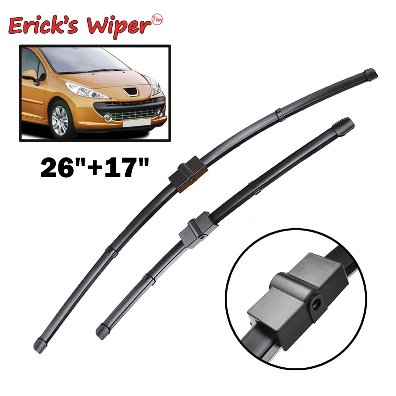 

Erick's Wiper LHD & RHD Front Wiper Blades For Peugeot 207 207CC 207SW Windshield Windscreen Front Window 26"+17"