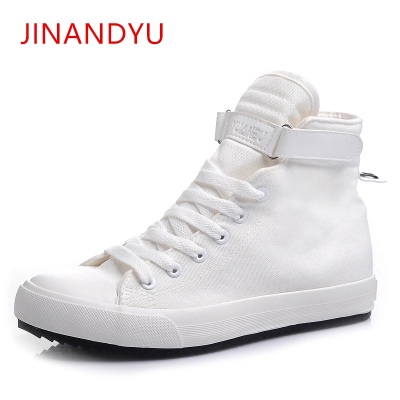 

Men High Top Shoes Breathable Mens Canvas Shoes Casual 2019 Spring/Autumn Fashion New Outdoor Lace-up mens trainers Men Flats