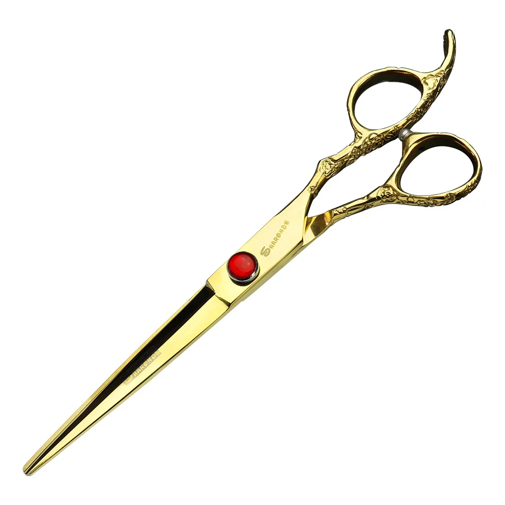 Sharonds 7 Inch 440C Gold Plum Handle Cutting Scissors Hairdressing