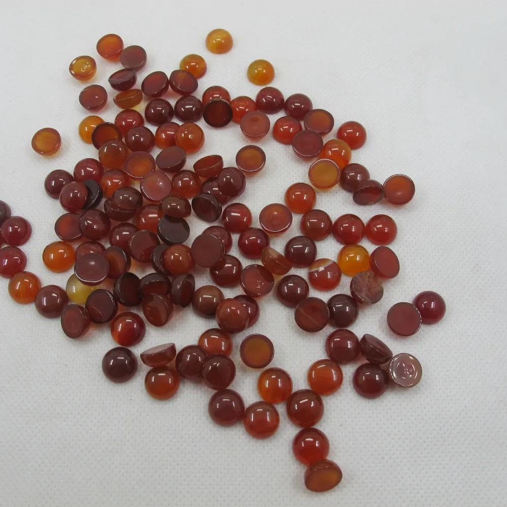 Wholesale 10pcs/lot Natural Red Agate Carnelian 10mm Round Gem stone Jewelry Cabochon Fit Gem stone Ring Face