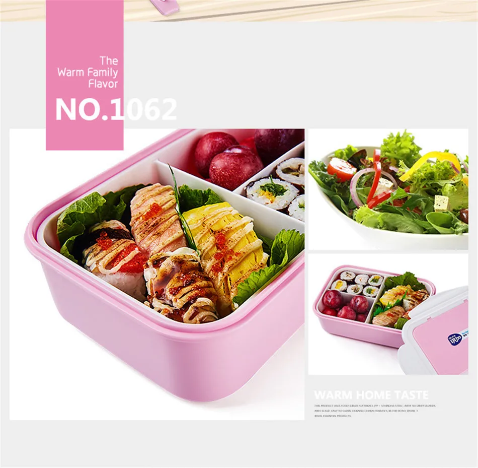 MICCK Lunch Box Eco-Friendly Portable Food Container With Bags Tableware Microwavable Bento Box For kids Picnic School Office 6