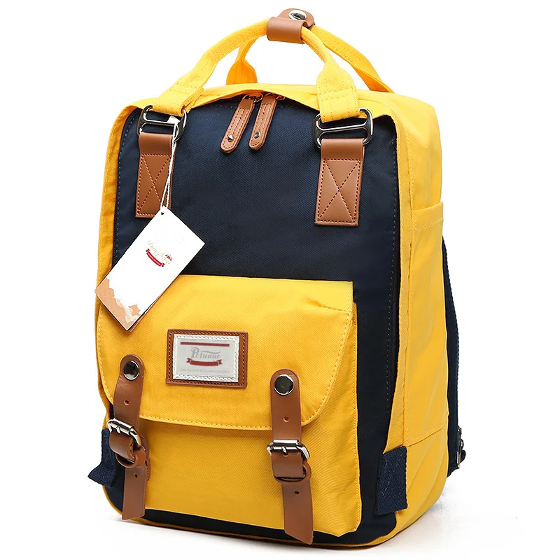 Женский рюкзак, школьная сумка для девочек, женская модная популярная задняя Сумка, нейлоновая однотонная дизайнерская сумка в стиле пэчворк, дорожная сумка, чехол для ноутбука, повседневное использование - Цвет: 3