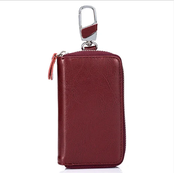 Cross-Border Leather Car Key Wallet Bag Multi-Function  Large Capacity Wholesale Custom Men'S Key Case Bag Female Waist Hanging