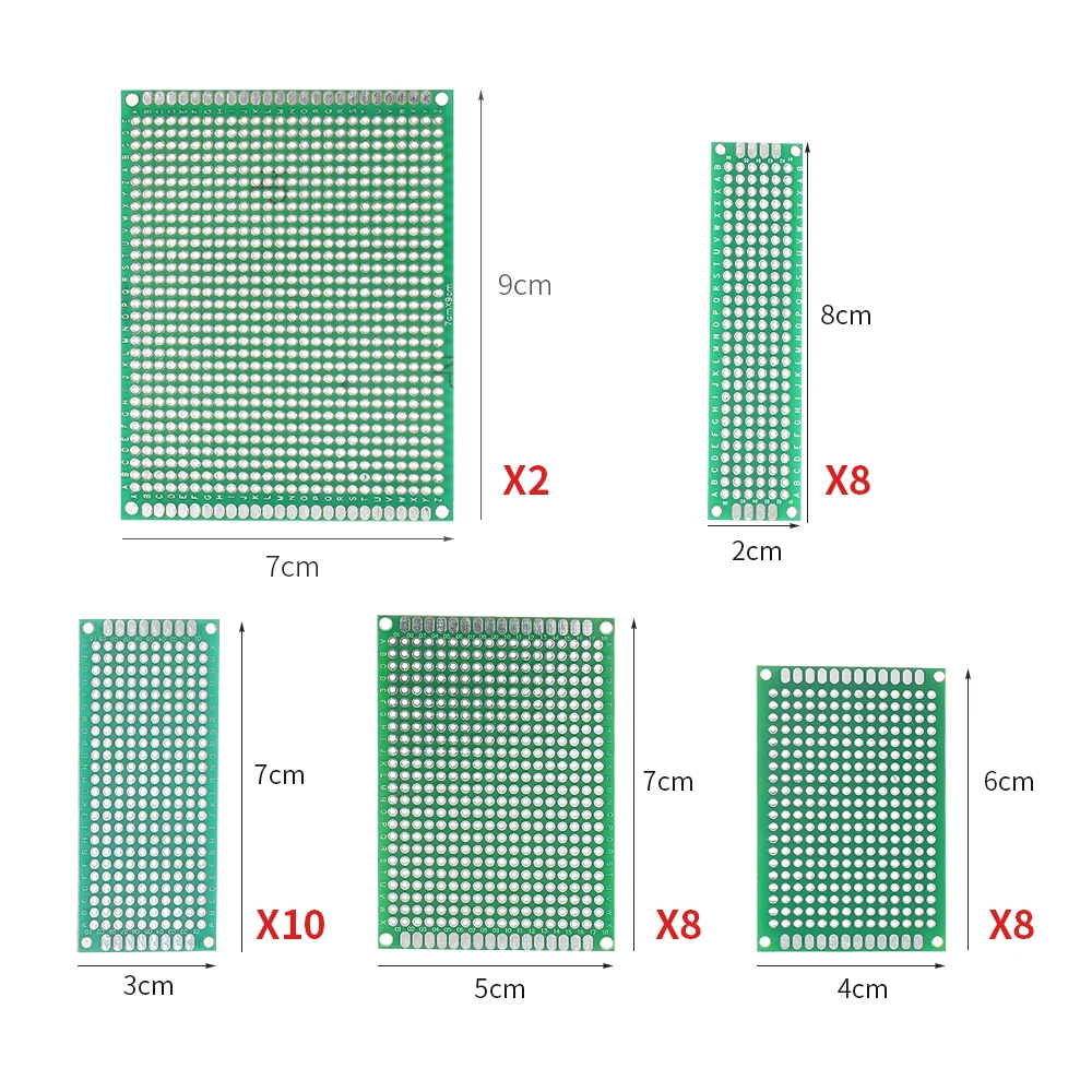 36 шт. двухсторонняя печатная плата Прототип Комплект 5 размеров универсальная печатная плата для DIY пайки электронных проектов