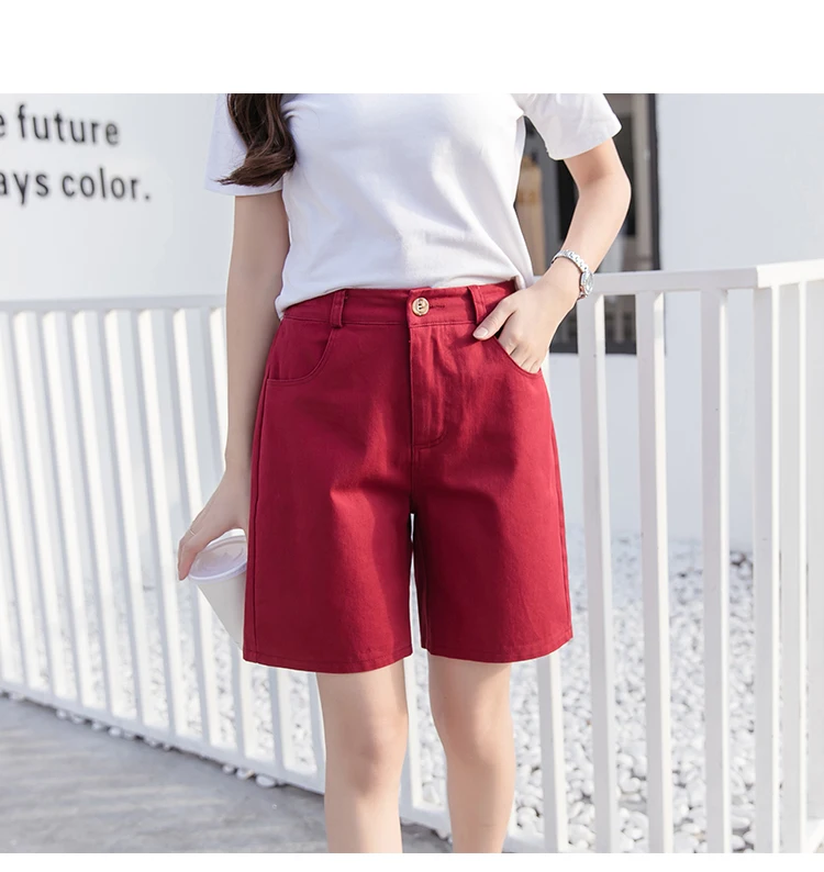 plus size clothing Hzirip 2020 Summer Women Hot Short Fashion Loose Cotton Wide Leg Shorts Candy Color Casual Shorts Womens Plus Size Bottoms S-3XL bike shorts women