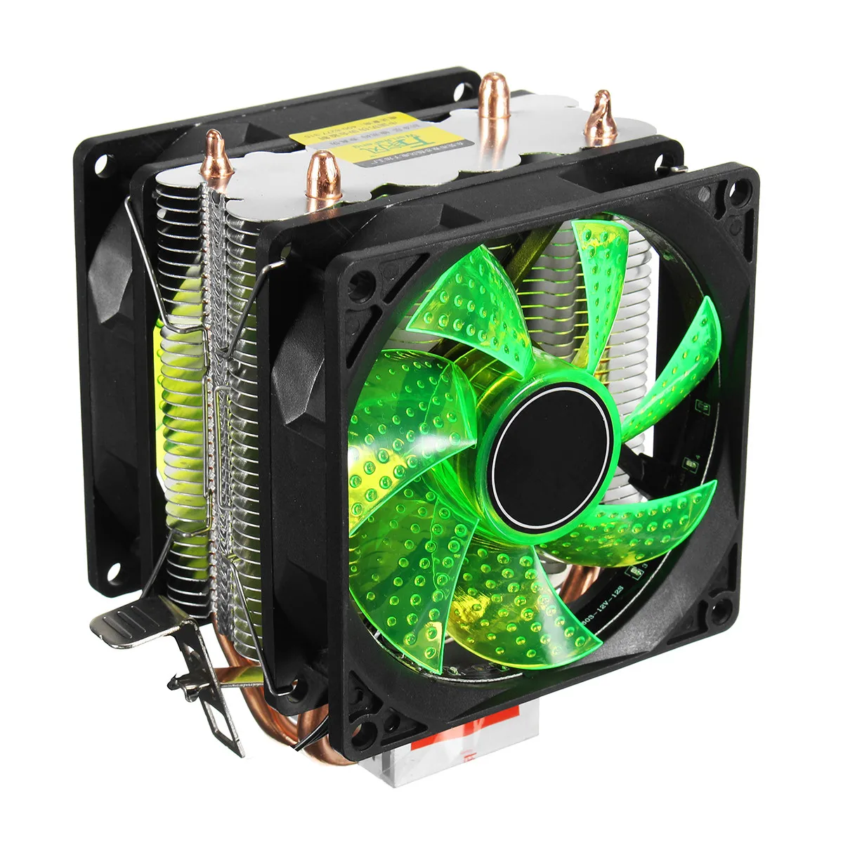 LED مزدوج مروحة 2 الحرارة الأنابيب هادئة وحدة المعالجة المركزية برودة غرفة التبريد المبرد ل LGA 1155 775 1156 AMD 12 V المزدوج وحدة المعالجة المركزية برو...