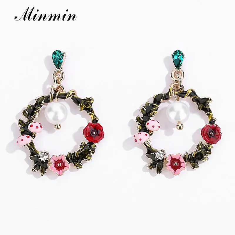 Женские Романтические серьги подвески Minmin длинные висячие с милым грибным