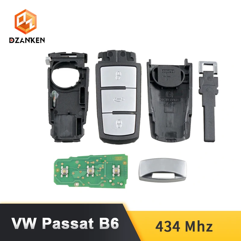 Dzanken 3 Botons дистанционный ключ автомобиля для VW Passat B6 3C B7 Magotan CC и чипа транспондера