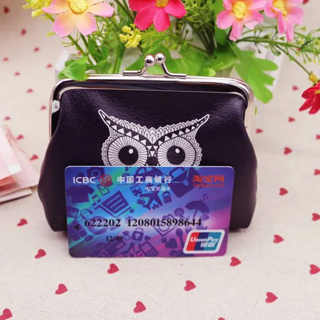 

Coin Purses Anime Wallets Women Owl Pattern Key Card Holder Purses Clutch Handbag Bag Girls Gift Clutch Carteira