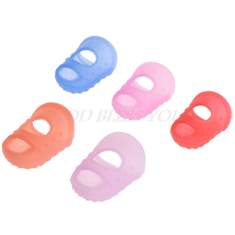 

Silicone Thimble Finger Protector Stitching Sewing Needlework Tool Random Colors