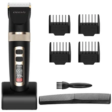 ETEREAUTY Smart lcd перезаряжаемый бесшумный триммер для стрижки волос, набор для ухода за волосами с гребнем, ножницы для взрослых и детей