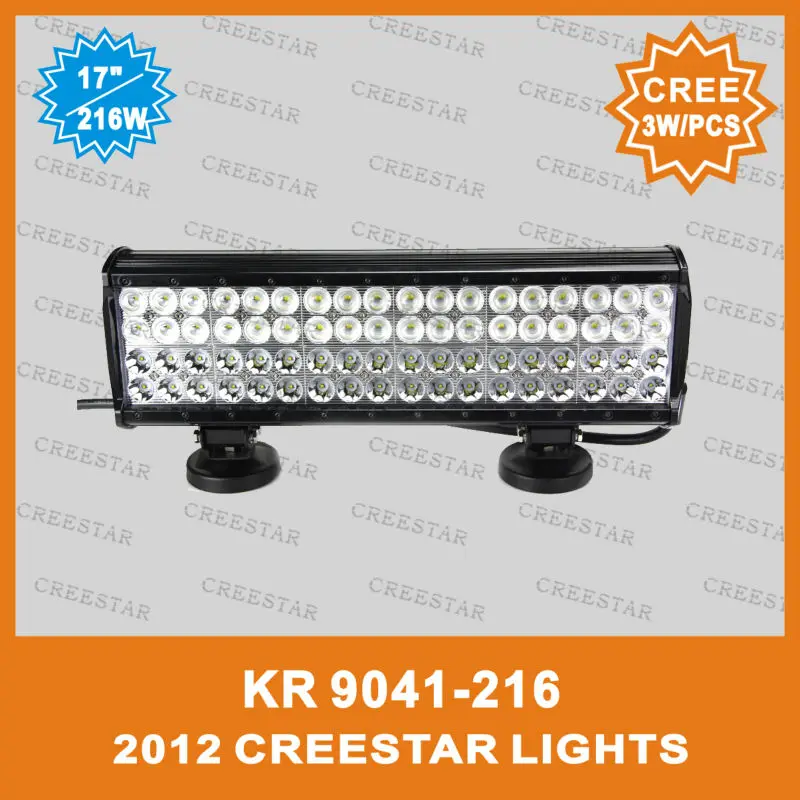 

216w high performance led light bar 17inch auto led bar lights for 4wd 4x4 Truck IP67 18000Lumens KR9041-216 Led work bar lights