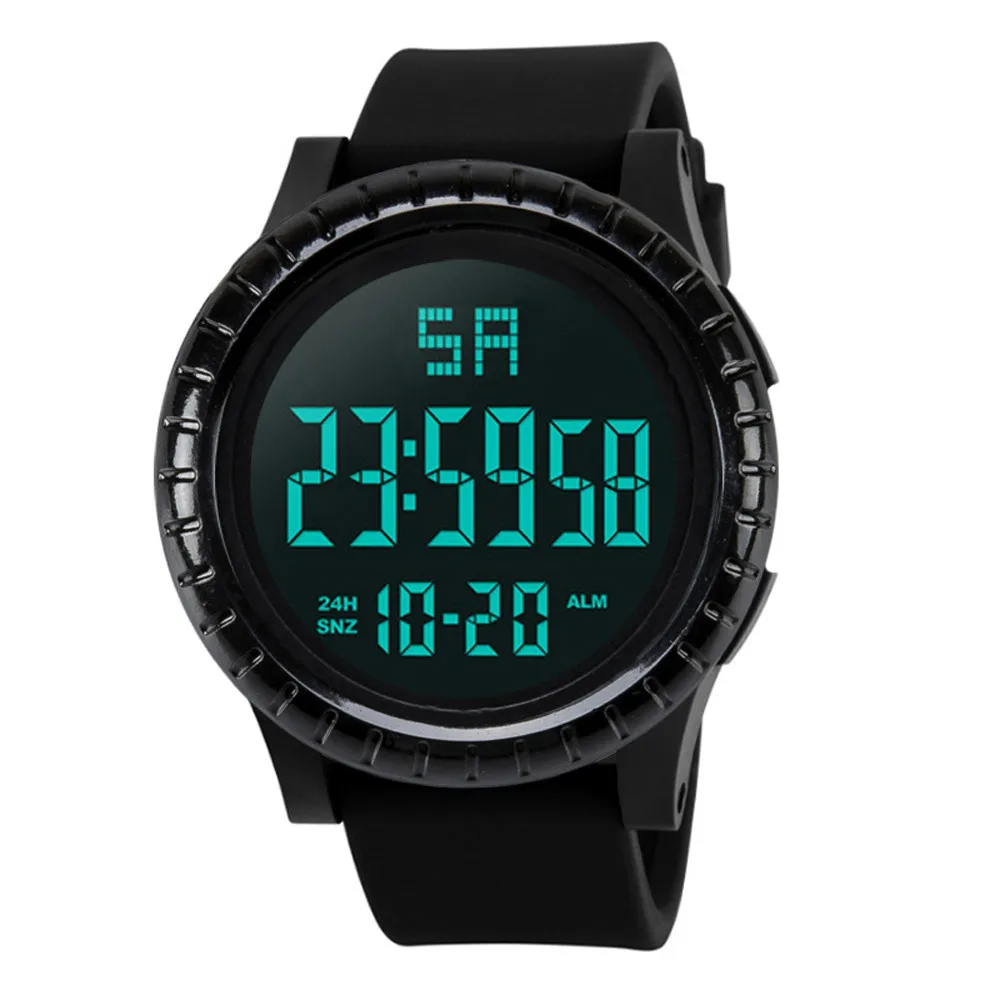 

2019 Watch Men Fashion Waterproof Boy LCD Digital Stopwatch Date Rubber Sport Watch Digital Quartz Wristwatch Relogio Masculino