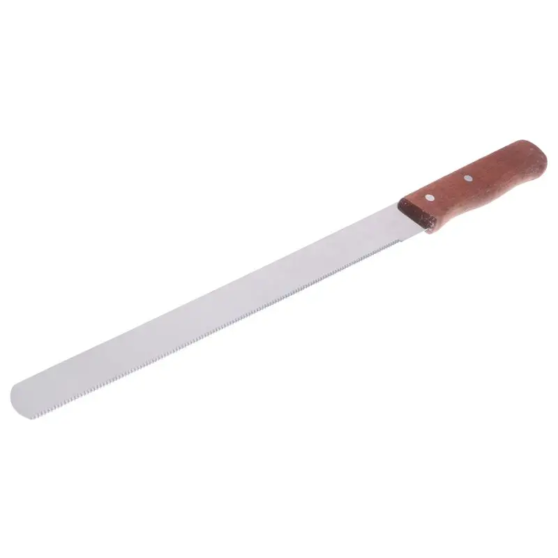 Кухонный нож для нарезки хлеба и торта из нержавеющей стали для шеф-повара, инструмент для выпечки, многофункциональный с деревянной ручкой - Цвет: 3