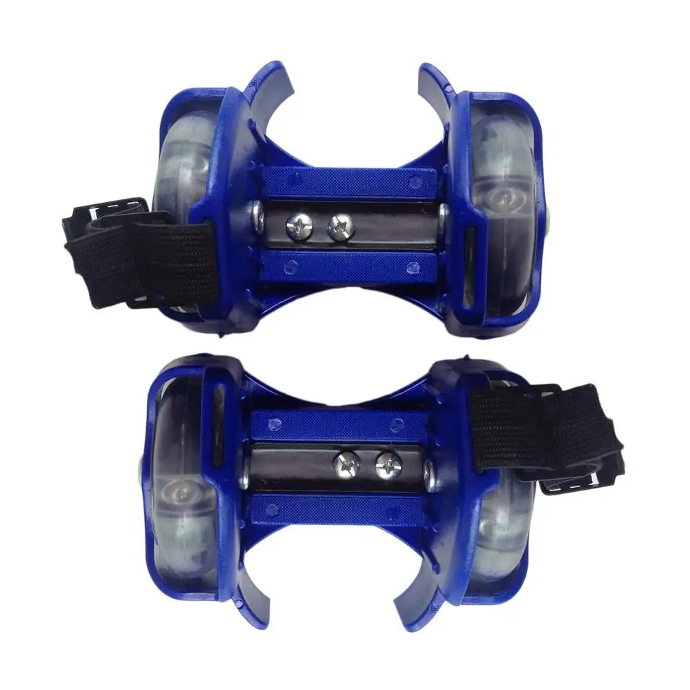 3 цвета, легкие светящиеся роликовые колеса небольшой вихрь шкив Регулируемый просто для катания на роликовых коньках обувь с двойными колесами свет Прямая - Цвет: blue