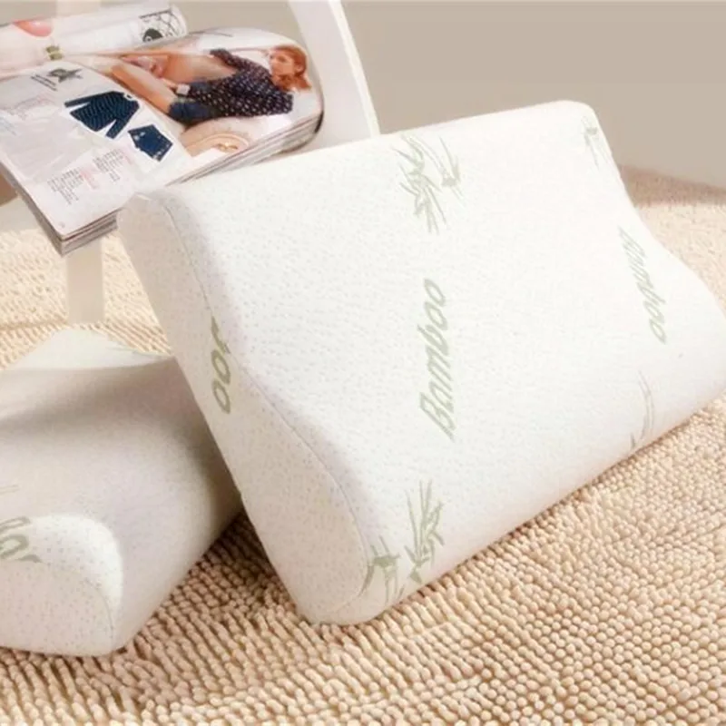 Hot sal bamboo fabric Latex pillow memory foam Massage pillows neck