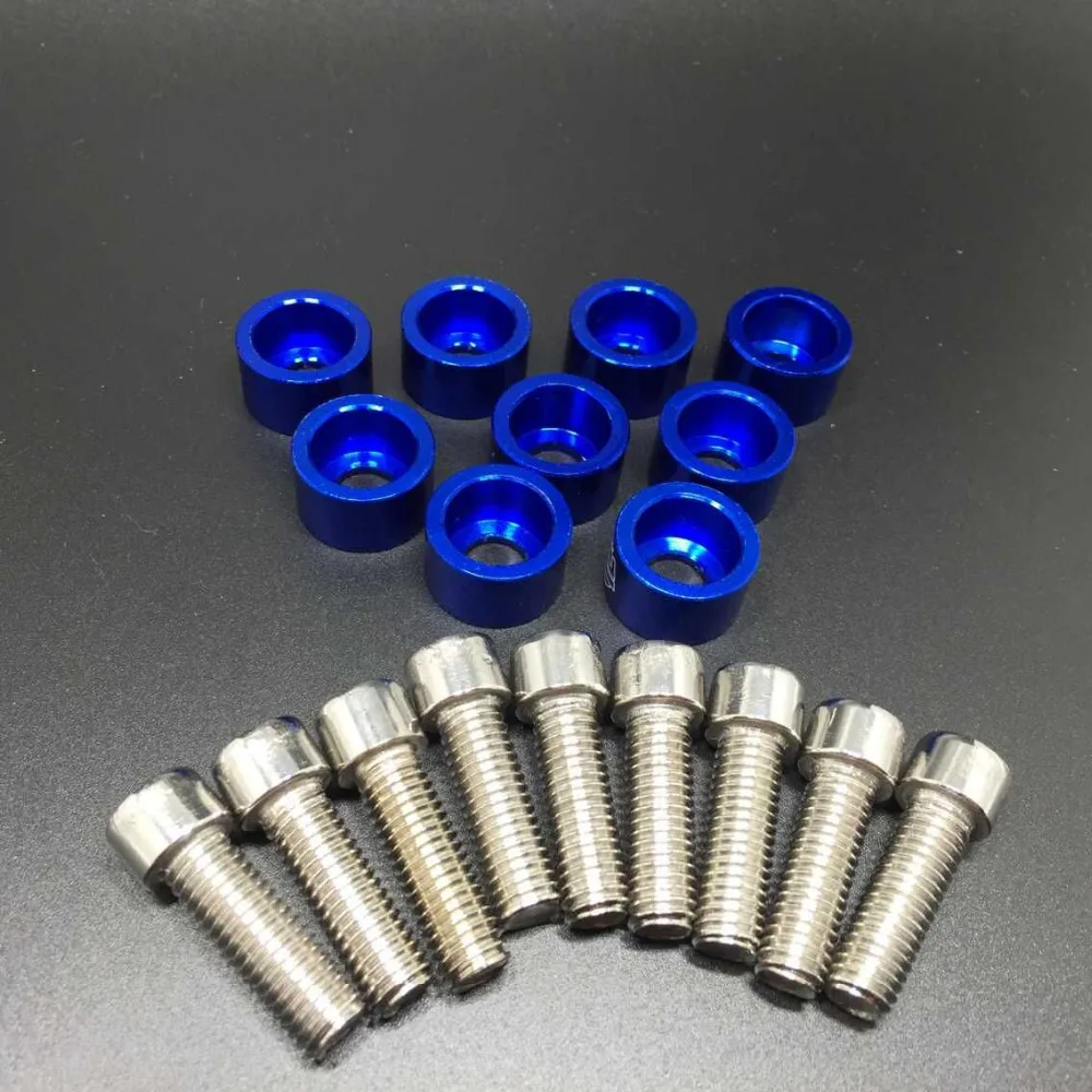 Blue Chrome 8MM Metric Header Cup Fender Washers Kit Various for Honda