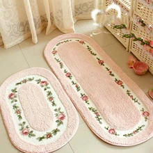 Рождественская овальная розовая роза, ковер для гостиной, коврик для спальни, ковер для спальни, ковер для спальни, 2 шт