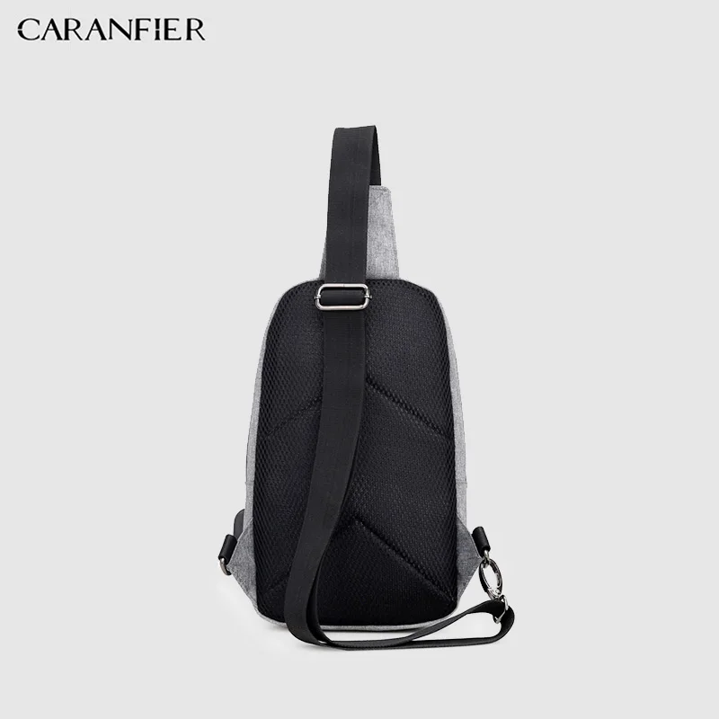 CARANFIER мужские сумки через плечо USB зарядное устройство для наушников нагрудная сумка для мужчин повседневные короткие поездки мессенджеры Оксфорд Рюкзак