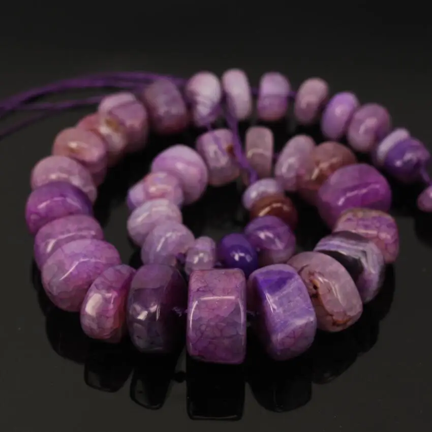 

15.5"/strand Purple Dragon ag ate Freeform Rondelle Beads,Raw Ag ate Cut Nugget Abacus Graduated Necklace Beads Jewelry