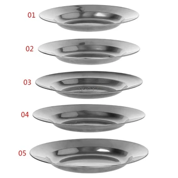 

1 Pc Stainless Steel Round Dinner Plate Dish Tray Food Container Outdoor Camping Picnic Tableware 16-24cm