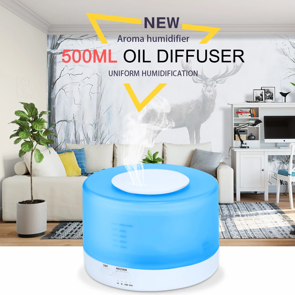 

VVPEC 500ml Ultrasonic Air Aroma Humidifier Electric Aromatherapy Essential Oil Aroma Diffuser
