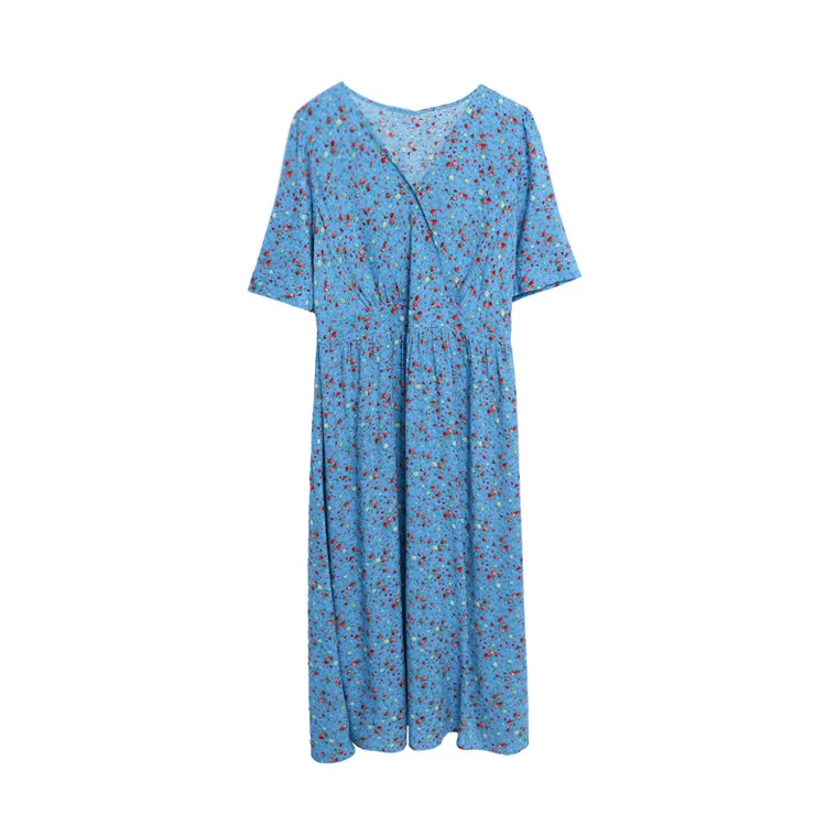 

Summer flower v-neck dress 5xl plus size women
