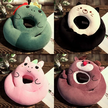 

candice guo! cute plush toy lovely animal circle dinosaur cat unicorn deer soft nap pillow waist cushion birthday Christmas gift