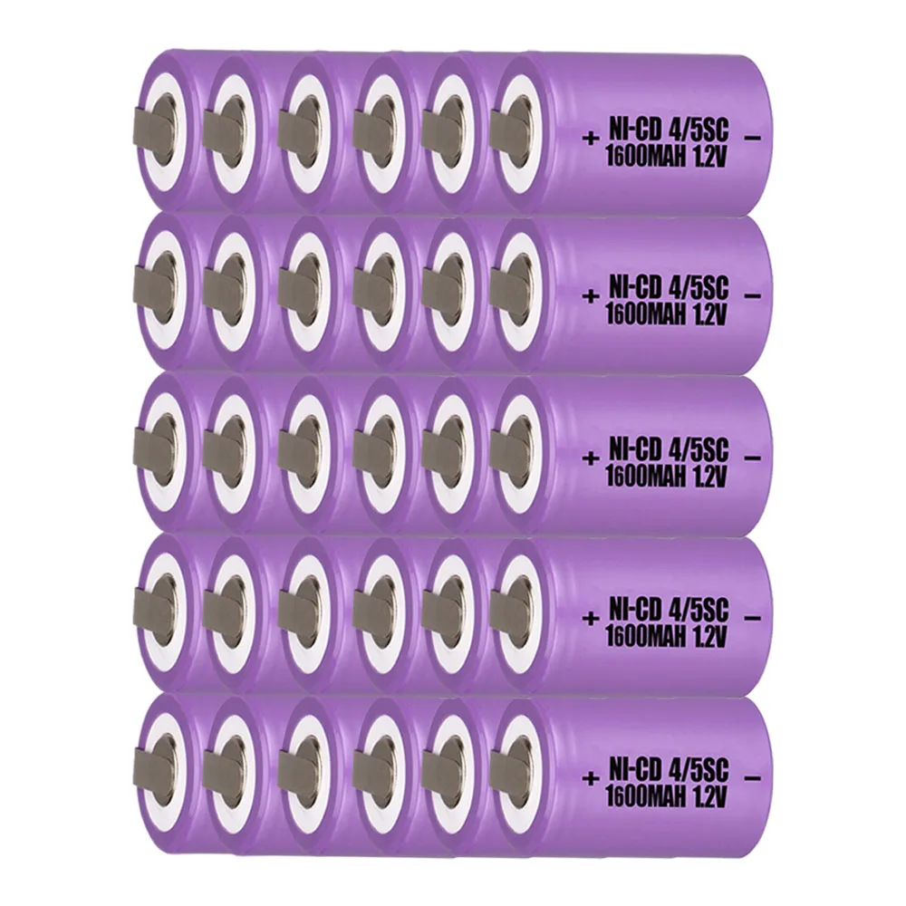 30 pcs 4/5SC battery 1.2V batteries for power tools 1600mah nicd 3.3cm*2.2cm color random | Электроника