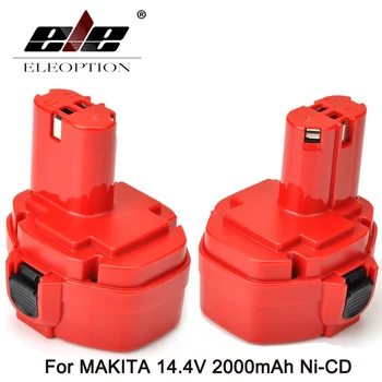 

ELEOPTION 2PCS NEW 14.4 Volt 2000mAh NI-CD Power Tool Battery for MAKITA 14.4V Battery for Makita 1422,1420,192600-1, 194172-2