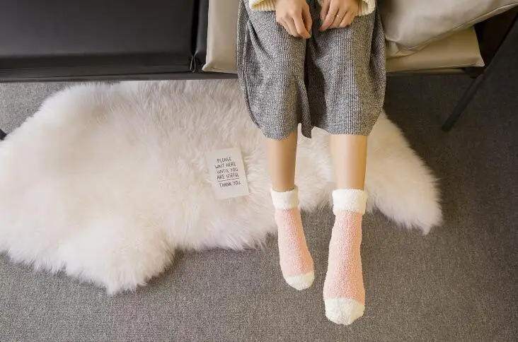 35 пар в упаковке Новое поступление носки зимние носки женские коралловые бархатные носки для 35 пар A0008 - Цвет: Розовый
